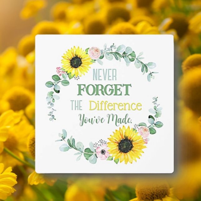Plaque Photo Cadeau d'affirmation ! Cadeau floral réfléchi sur  (Créateur téléchargé)