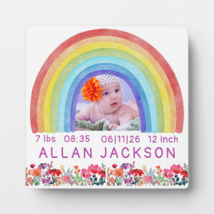 Plaque Photo Cadeau de bébé personnalisé Photo Nouveau-né Arc-e