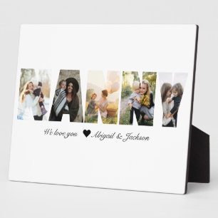 Plaque Photo Cadeau de collage photo de nounou pour grand-mère