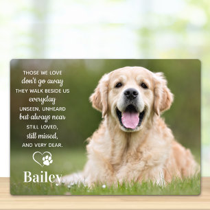 Plaque Photo Cadeau de deuil personnalisé pour animal de compag