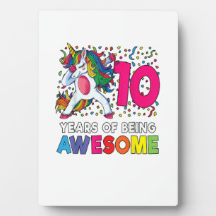 Plaque Photo Cadeau de fête de licorne de dabbing pour 10 ans
