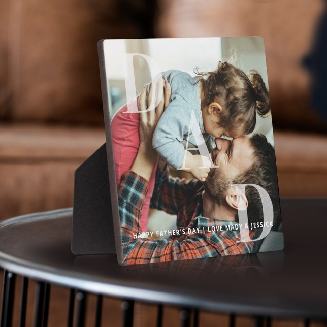 Plaque Photo Cadeau de la fête des pères avec photo et superpos (Créateur téléchargé)