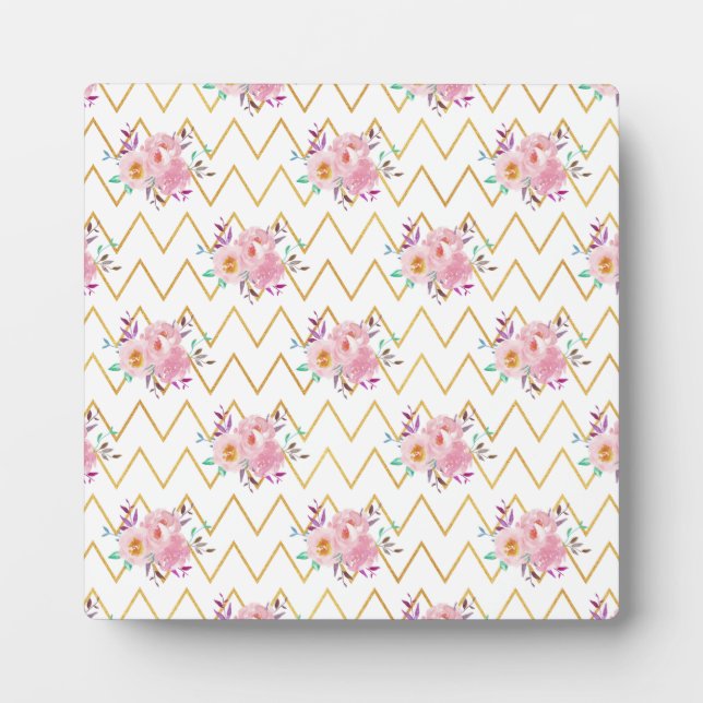 Plaque Photo Cadeau de maison neuve tissu floral violet et vert (Devant)