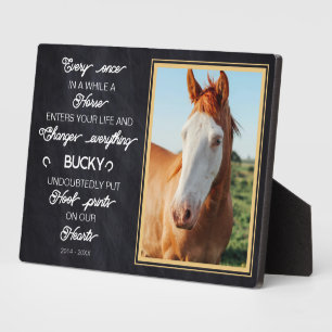 Plaque Photo Cadeau de photo de mémorial de cheval personnalisé