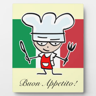 Plaque Photo Cadeau décoratif italien avec humour de cuisine