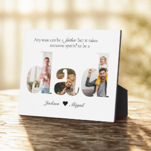 Plaque Photo Cadeau découpé de 3 photos pour papa pour la fête