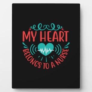 Plaque Photo Cadeau infirmière Mon Coeur Appartient À Une Inf