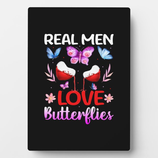 Plaque Photo Cadeau Papillon | Les Vrais Hommes Aiment Les Papi (Devant)