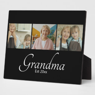Plaque Photo Cadeau personnalisé de collage de 3 photos pour Ma