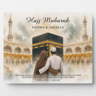 Plaque Photo Cadeau personnalisé pour couples musulmans, Hajj M