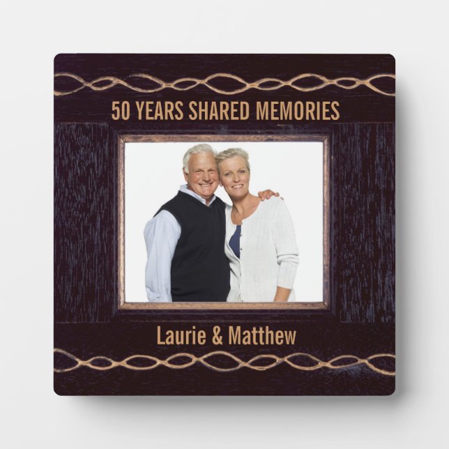 Plaque Photo Cadeau photo en chaîne dorée 50e anniversaire Cade (Devant)