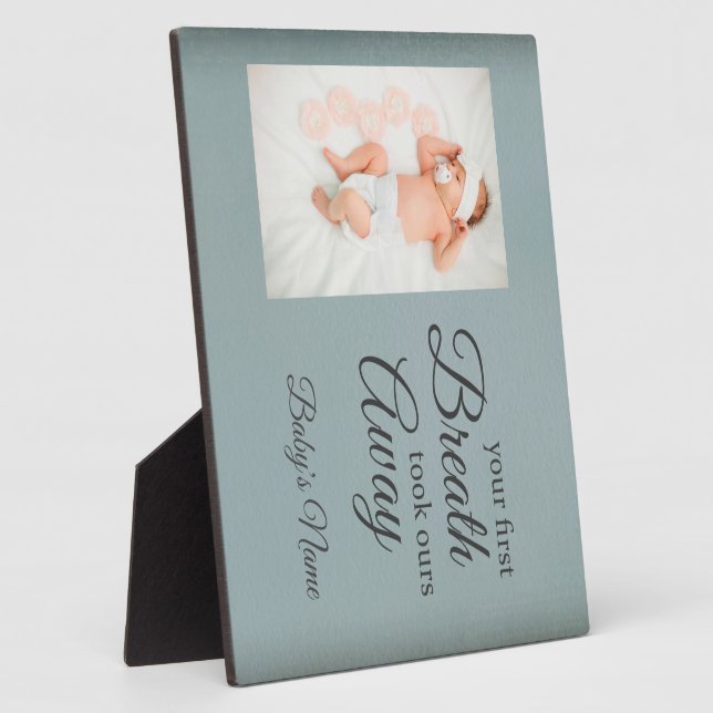 Plaque Photo Cadeau pour bébé customisé - Votre premier souffle (Côté)
