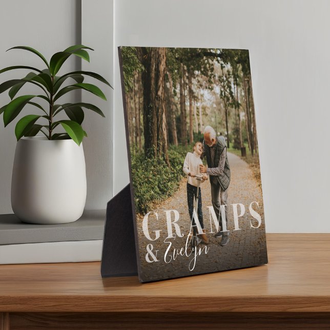 Plaque Photo Cadeau pour Gramps & Grandchild Photo Keepsaké (Gift for Gramps & Grandchild Photo Keepsake Plaque)