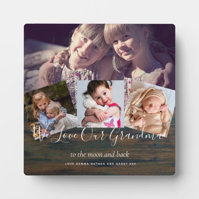 Plaque Photo Cadeau pour grand-mère grand-père Photo Collage Gr (Devant)