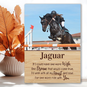Plaque Photo Cadeau pour la perte d'un cheval Photo Mémorial de