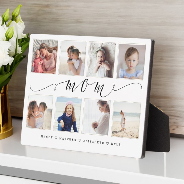 Plaque Photo Cadeau pour maman | Collage de garde de photos de  (Gift for Mom | Family Photo Keepsake Collage Plaque)