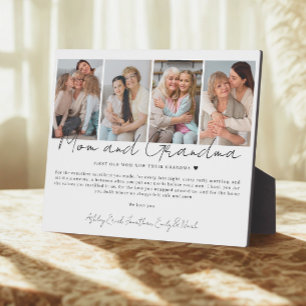 Plaque Photo Cadeau pour maman et grand-mère de la part des enf