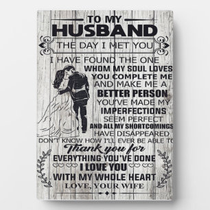 Plaque Photo Cadeau Pour Mari   À mon mari meilleur cadeau