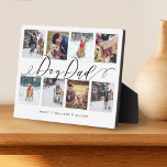Plaque Photo Cadeau pour papa de chien | Collage de garde de ph<br><div class="desc">Envoyez un beau cadeau personnalisé à votre père de chien qu'il chérira pour toujours. Plaque de collage de photos de famille et de photos de chiens pour montrer vos propres photos de famille et souvenirs spéciaux. Notre design comprend un design simple 8 photo collage grille avec "Dog Dad" conçu dans...</div>