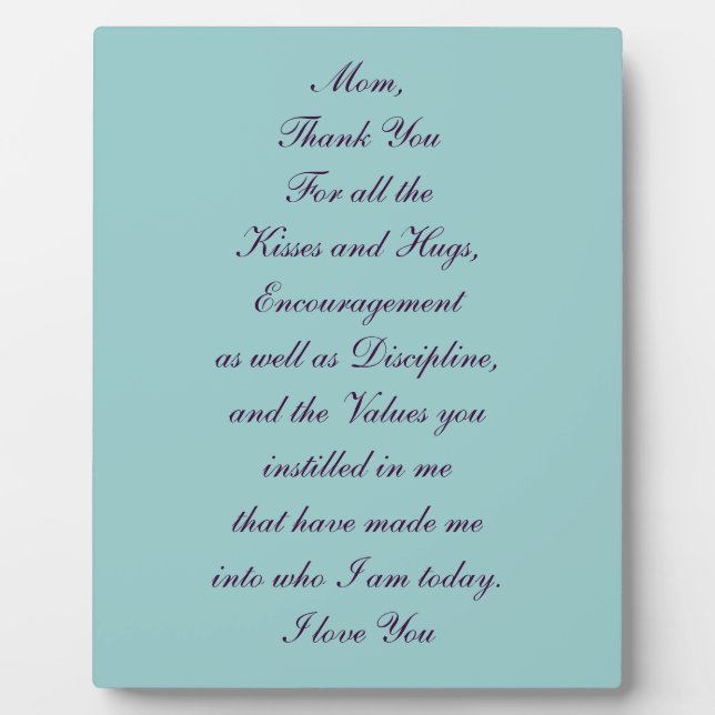 Plaque Photo Cadeau unique pour maman (Devant)