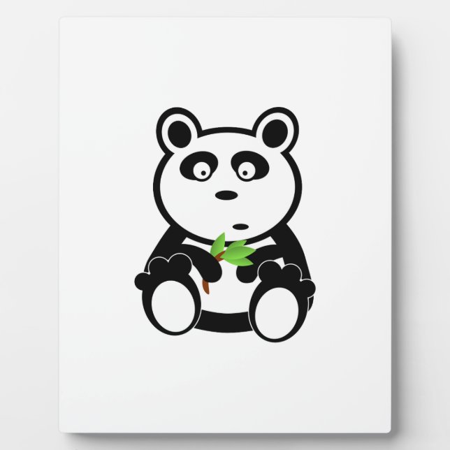 Plaque Photo Cadeaux blancs noirs de destin d'ours panda (Devant)