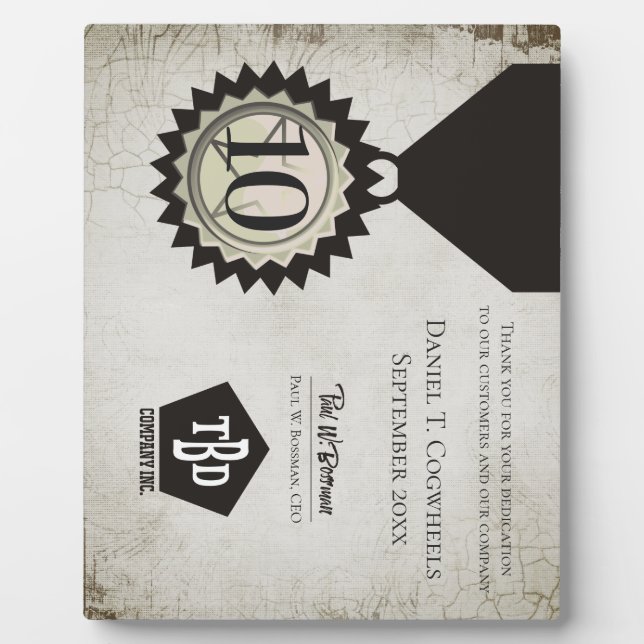 Plaque Photo Cadeaux d'anniversaire des employés de pierre d'âg (Devant)