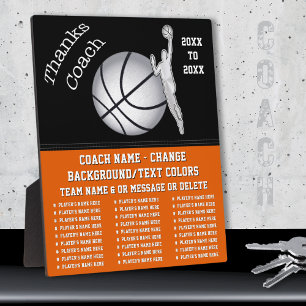 Plaque Photo Cadeaux de basket-ball pour entraîneurs. Entraîneu