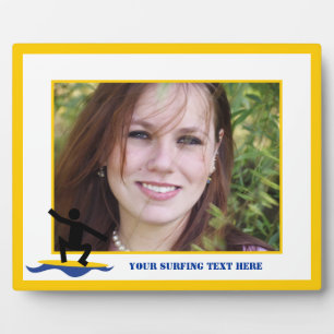 Plaque Photo Cadeaux de surf, surfer sur sa planche de surf