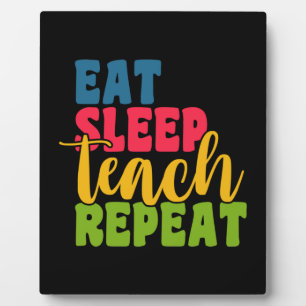 Plaque Photo Cadeaux Enseignant Manger Dormir Enseigner Répét