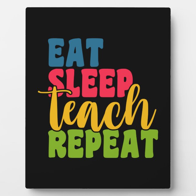 Plaque Photo Cadeaux Enseignant | Manger Dormir Enseigner Répét (Devant)