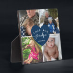 Plaque Photo Cadeaux grand-père personnalisés Collage de photos<br><div class="desc">Cadeaux grand-père personnalisés Collage de photos de famille</div>
