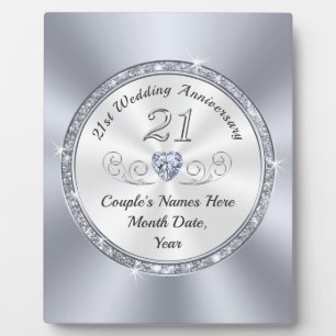 Plaque Photo Cadeaux personnalisés du 21e anniversaire pour ell
