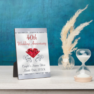 Plaque Photo Cadeaux pour les 40 ans de mariage pour les amis, 