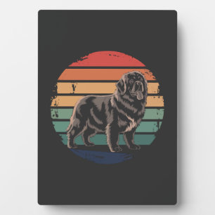 Plaque Photo Cadeaux Rétro pour Amateurs de Chiens de Terre-Neu