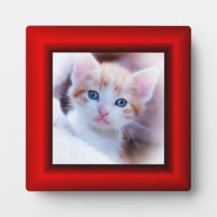 Plaque Photo Cadre carré faux rouge photo bordure
