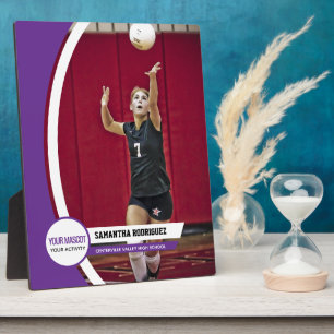 Plaque Photo Cadre courbé pourpre Affichage photo de l'école