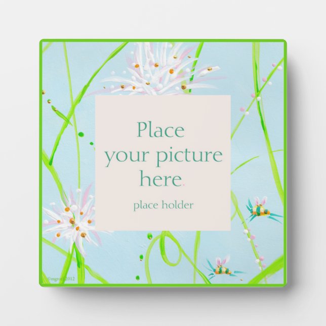 Plaque Photo Cadre de fleur d'abeille peint (Devant)