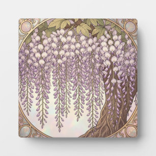 Plaque Photo Cadre doré floral Art Nouveau Wisteria
