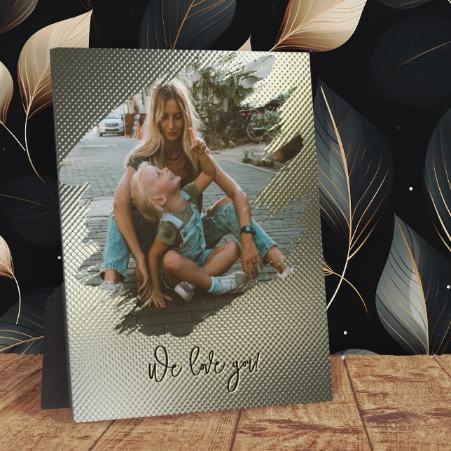 Plaque Photo Cadre métallique coup de pinceau Famille Amour Pho (Créateur téléchargé)