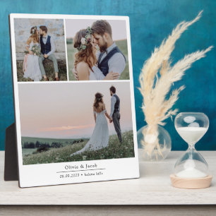 Plaque Photo Cadre photo de mariage minimaliste 3 photos