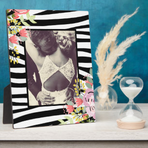 Plaque Photo Cadre photo design moderne zebra rayures