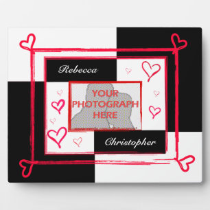 Plaque Photo Cadre photo moderne noir blanc et rouge