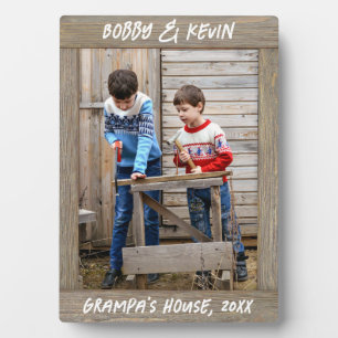 Plaque Photo Cadre photo rustique en bois Brown clair