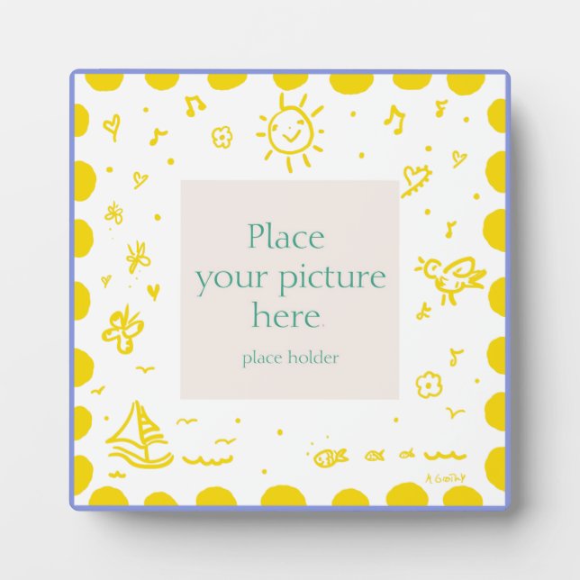 Plaque Photo Cadre solaire jaune (Devant)