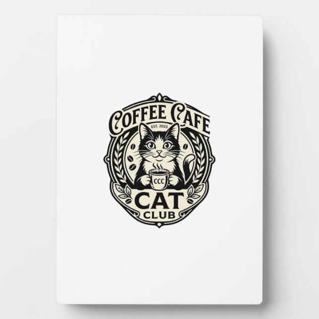 Plaque Photo Café Café Chat Drôle Chat Graphique - Café Café Ca (Devant)