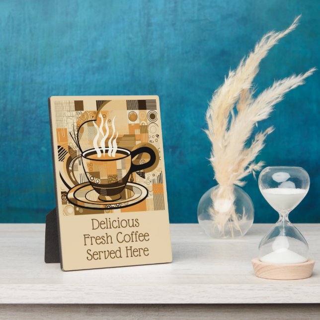 Plaque Photo Café texte personnalisé (Côté)