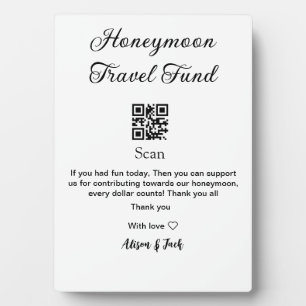 Plaque Photo Caisse de lune de miel scannez le code QRajoutez u