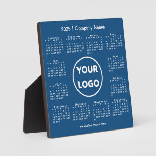 Plaque Photo Calendrier 2025 Entreprise Logo Blue Business