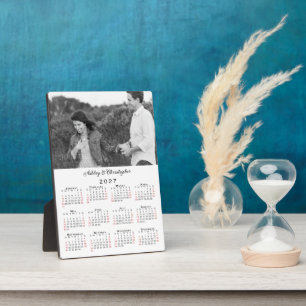 Plaque Photo Calendrier 2027 avec photo et noms personnalisés