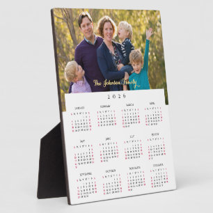 Plaque Photo Calendrier annuel de photos de famille personnalis